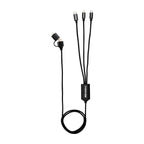 Four-Way Charging Cable, 3 Foot - Black - Laser Engraving