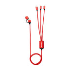 Four-Way Charging Cable, 3 Foot - Red - Laser