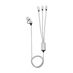 Four-Way Charging Cable, 3 Foot - Silver - Laser