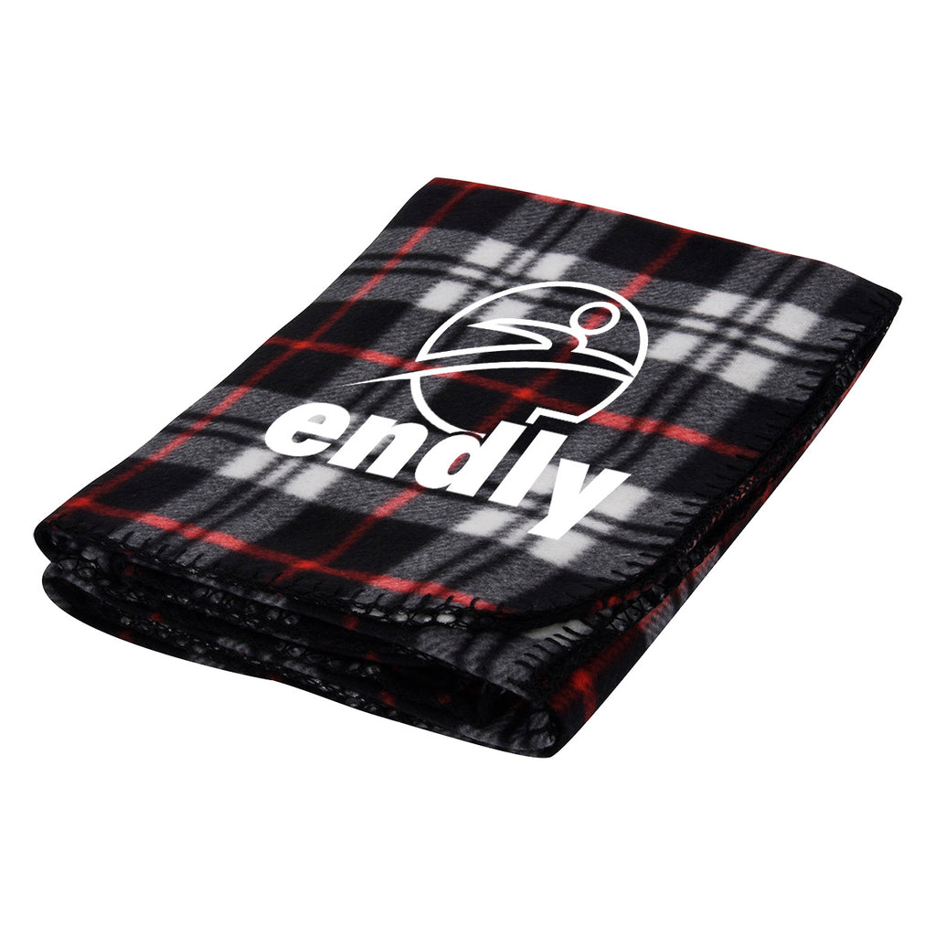 Fraser Blanket in Fleece - Black - Silk Screen