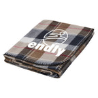 Fraser Blanket in Fleece - Khaki with Red - Silk Screen
