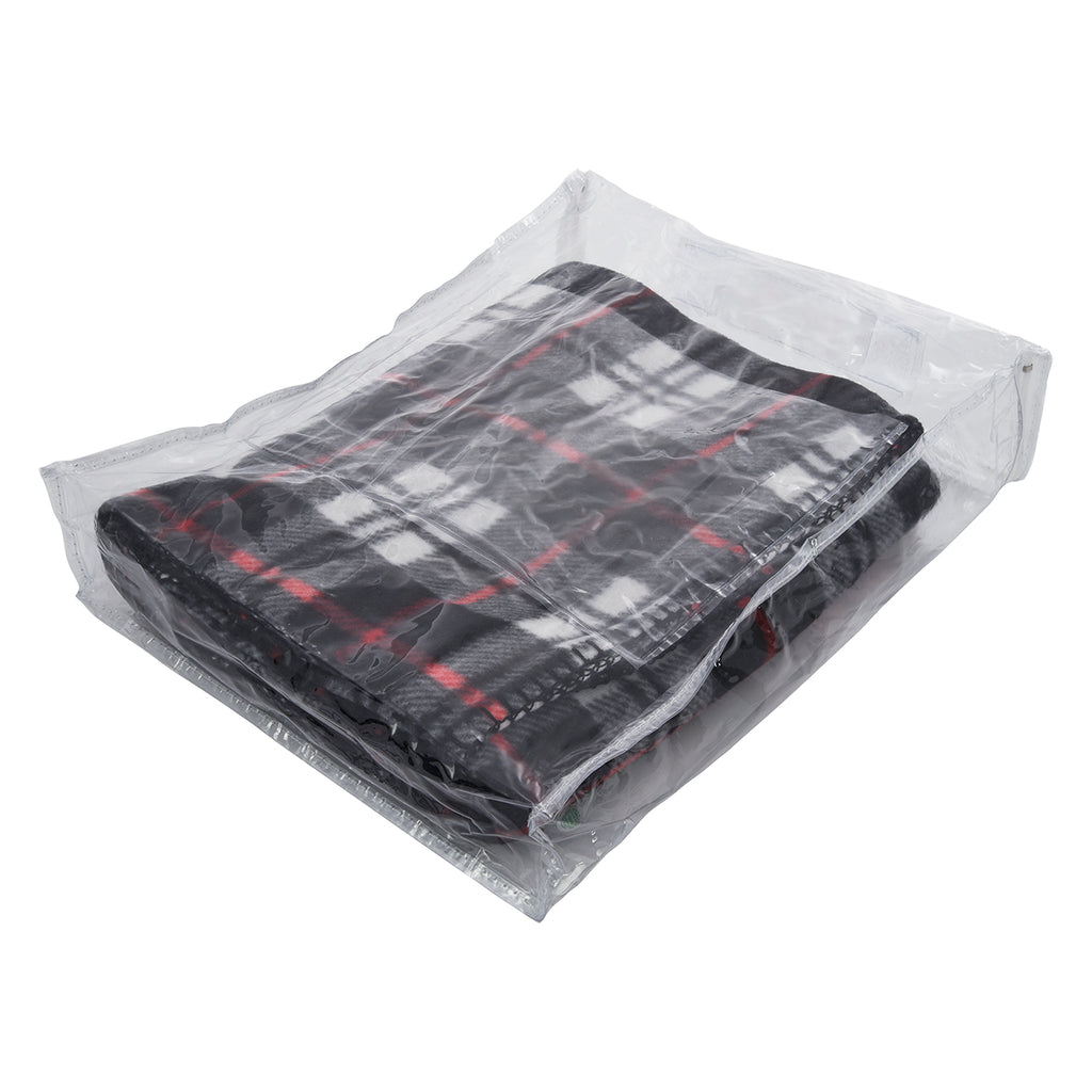 Fraser Blanket in Fleece - Red with Navy - Bag