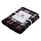Fraser Blanket in Fleece - Red with Navy - Card
