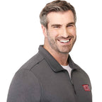 Frazier Eco Knit Jacket for Men Transfer - Heather Charcoal - Right Angle On Model