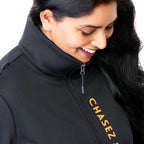 Frazier Eco Knit Jacket for Women Embroidery - Black - Right Angle On Model Detail