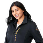 Frazier Eco Knit Jacket for Women Transfer - Black - Left Angle On Model