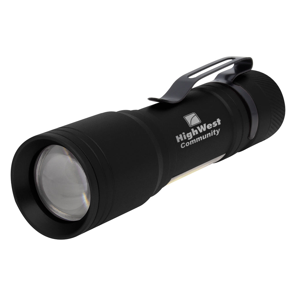 Freeport Flashlight with Focus Beam - Black - Laser Engraving