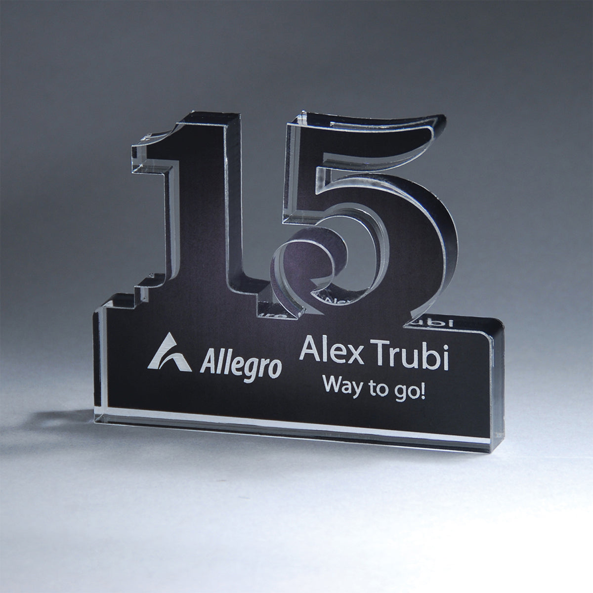 Freestanding Award for 15 Years of Service - Freestanding 15 Year Anniversary Award