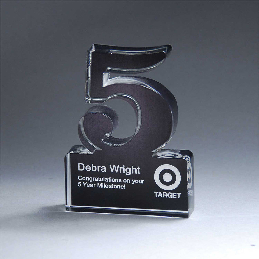 Freestanding Award for 5 Years of Service - Freestanding 5 Year Anniversary Award