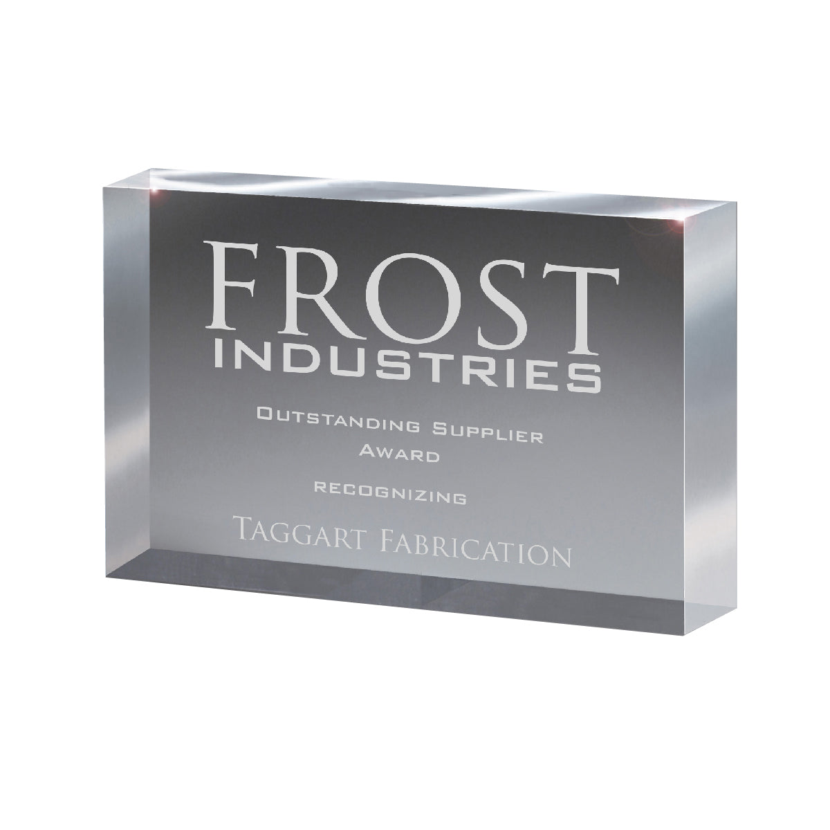 Freestanding Block Award, Medium - Clear - Laser Engraving