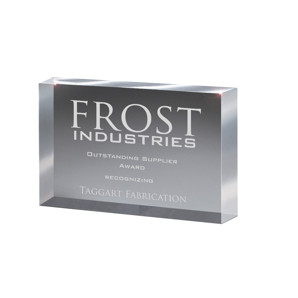 Freestanding Block Award, Small - Clear - Laser Engraving
