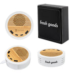 Fresh Goods Bamboo Speaker and Charger - White - Laser