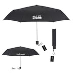 Fresh Goods Budget Telescopic Umbrella, 42 Inch Arc - Black - Silk Screen
