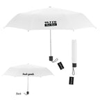 Fresh Goods Budget Telescopic Umbrella, 42 Inch Arc - White - Silk Screen