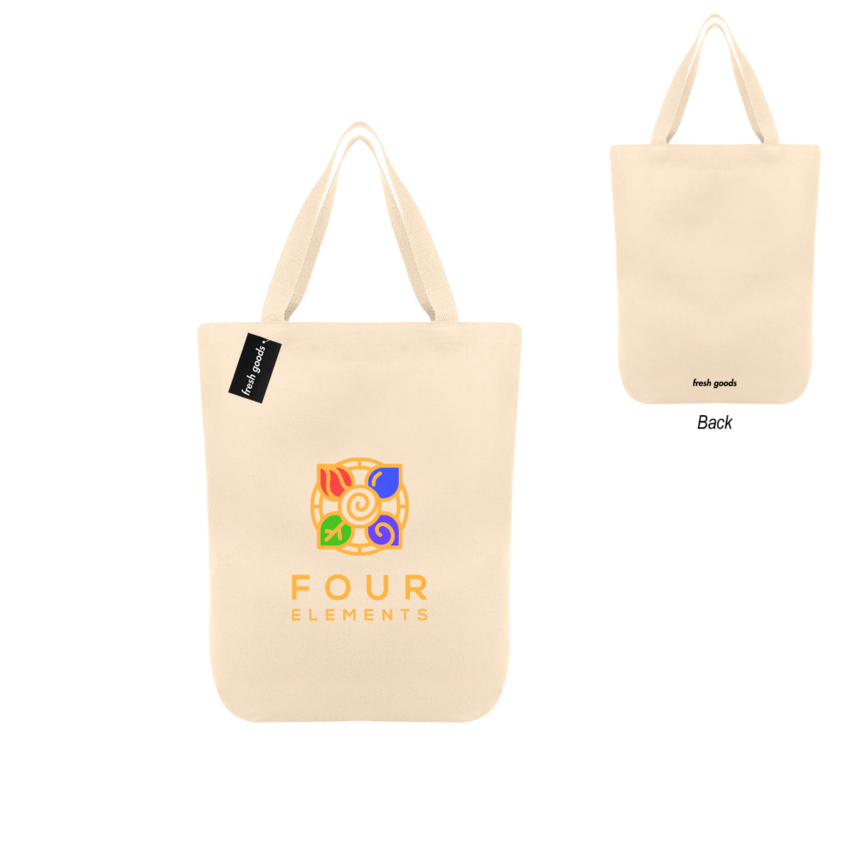 Fresh Goods Chandler Cotton Tote Bag, 12 oz - Natural - Colorbrite