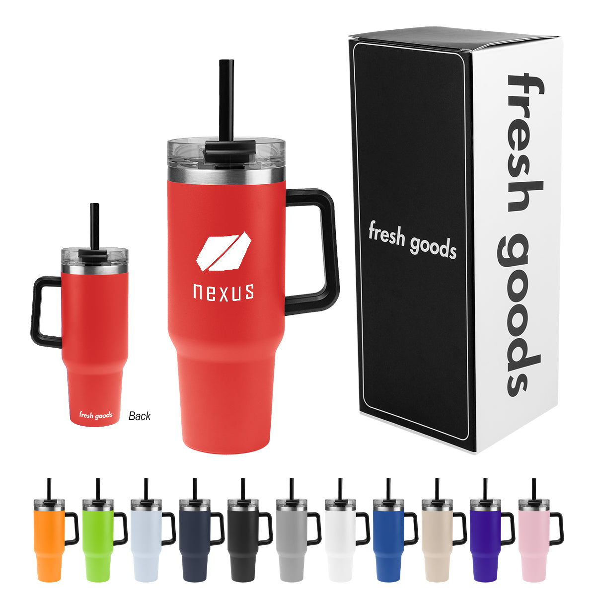 Fresh Goods Intrepid Recycled Stainless Steel Tumbler, 40 oz - Black
