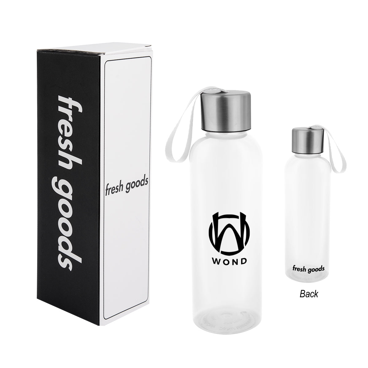 Fresh Goods Jaclyn Bottle, 20 oz - Clear - Silk Screen