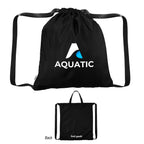 Fresh Goods Joel Drawstring Tote Bag in Recycled PET - Black - Colorbrite