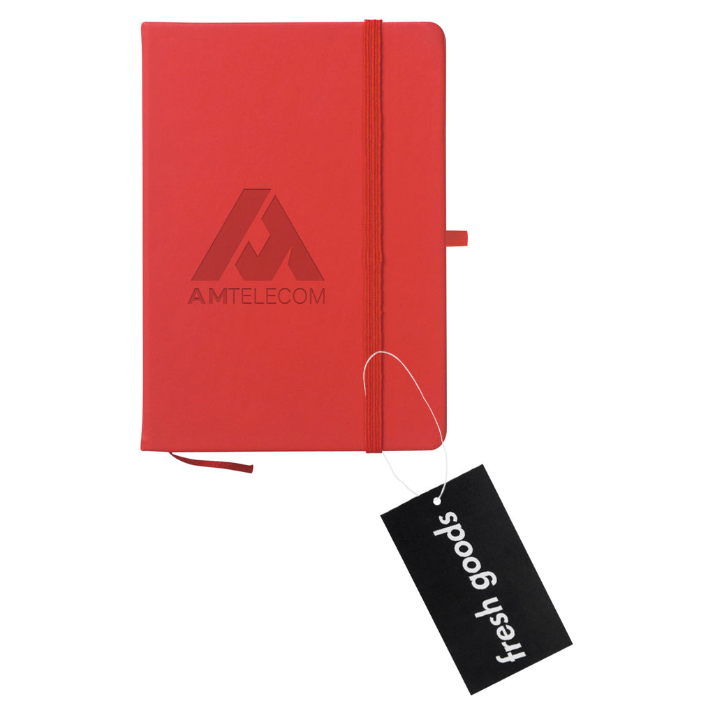 Fresh Goods Journal Notebook in Recycled PET Debossing - Red - Debossing