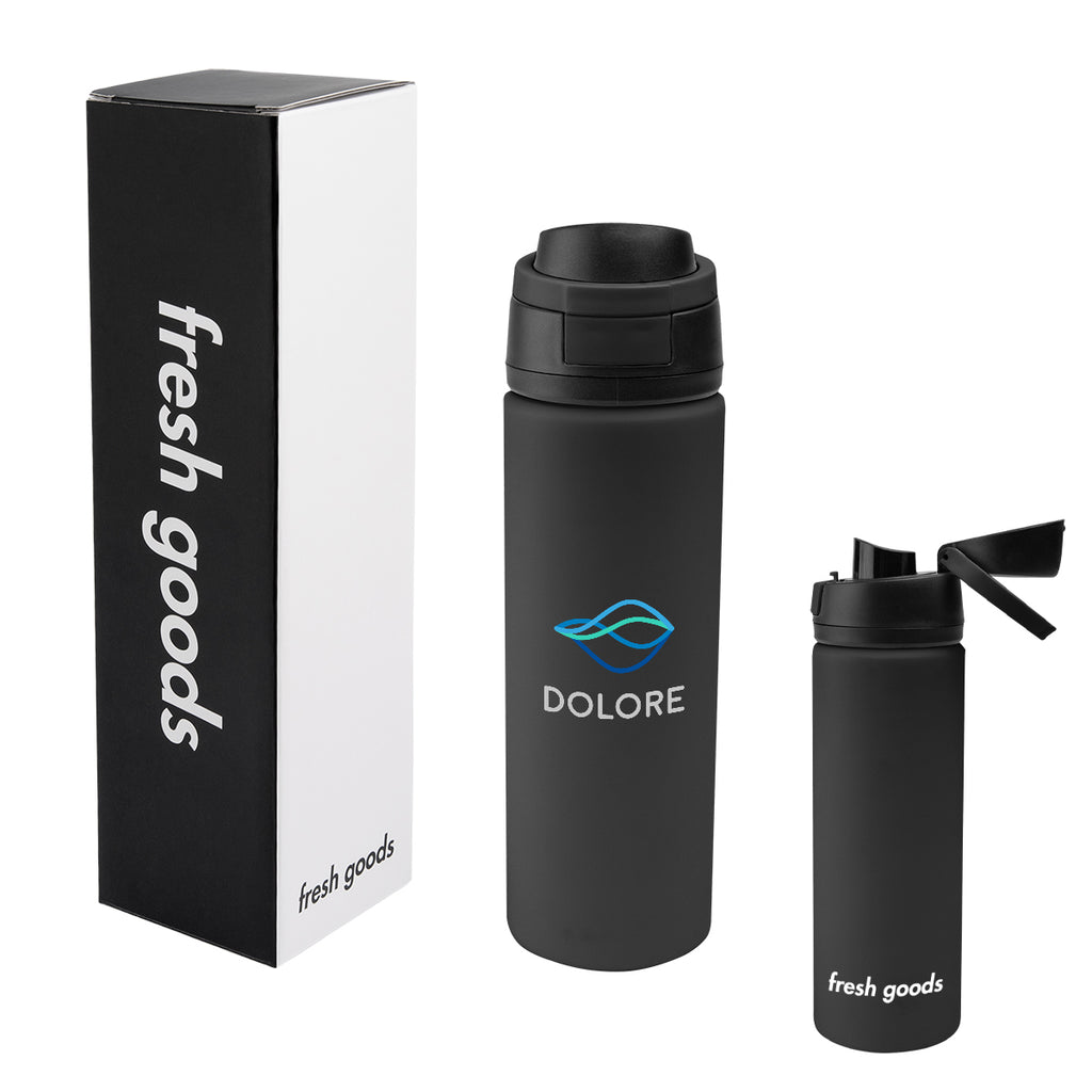 Fresh Goods Pop Sip Recycled Stainless Steel Bottle, 24 oz - Black - Colorbrite