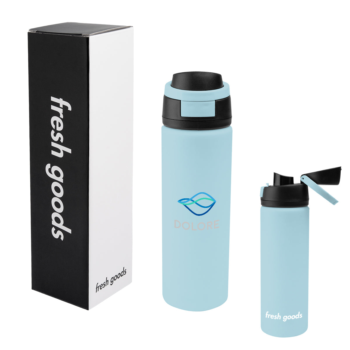 Fresh Goods Pop Sip Recycled Stainless Steel Bottle, 24 oz - Light Blue - Colorbrite