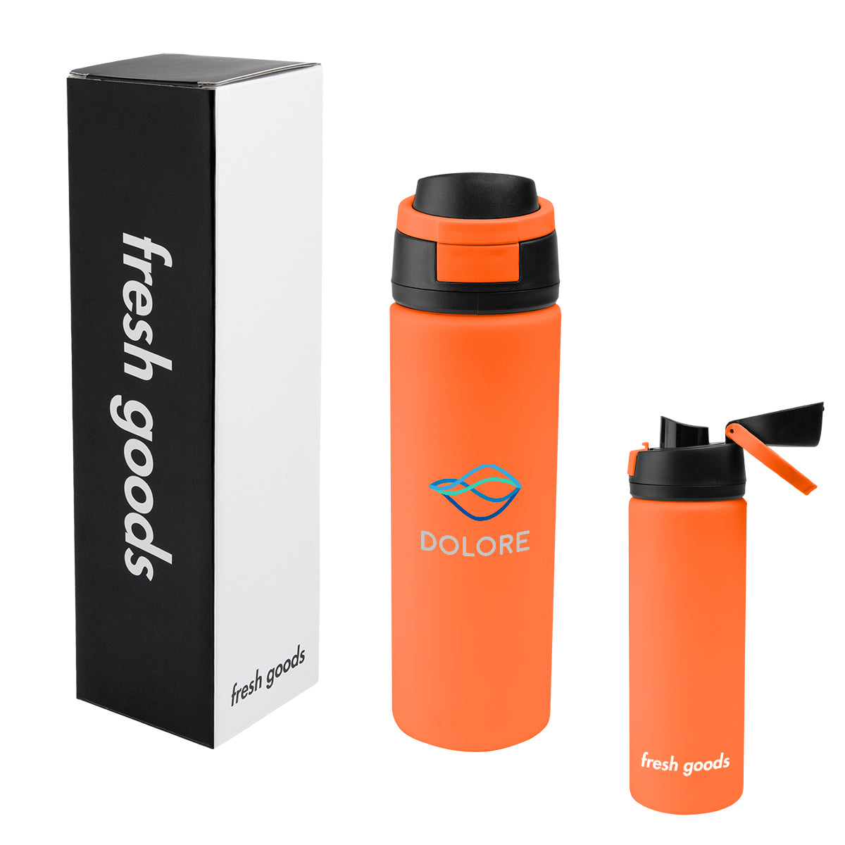 Fresh Goods Pop Sip Recycled Stainless Steel Bottle, 24 oz - Orange - Colorbrite