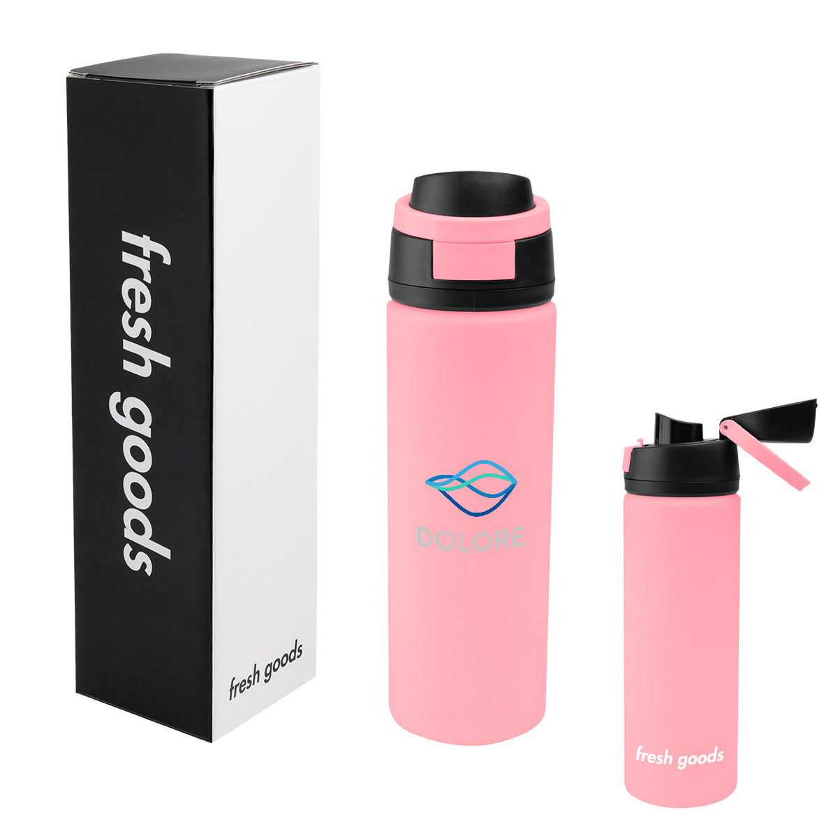 Fresh Goods Pop Sip Recycled Stainless Steel Bottle, 24 oz - Pink - Colorbrite
