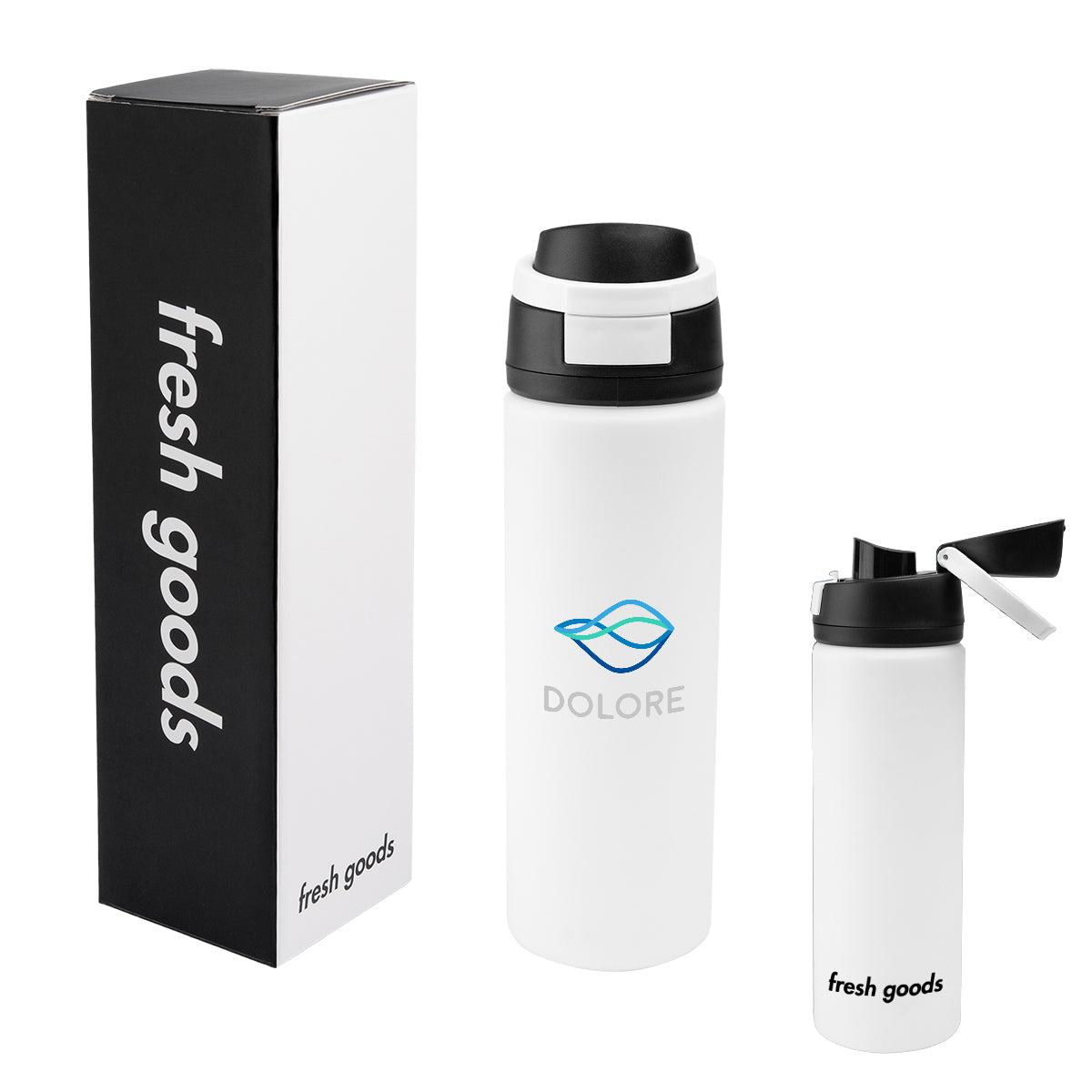 Fresh Goods Pop Sip Recycled Stainless Steel Bottle, 24 oz - White - Colorbrite