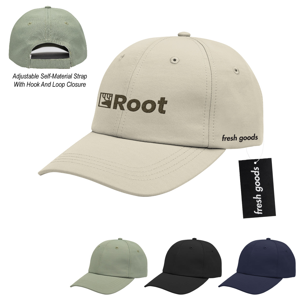 Fresh Goods Recycled Performance Cap, Rookie - Black