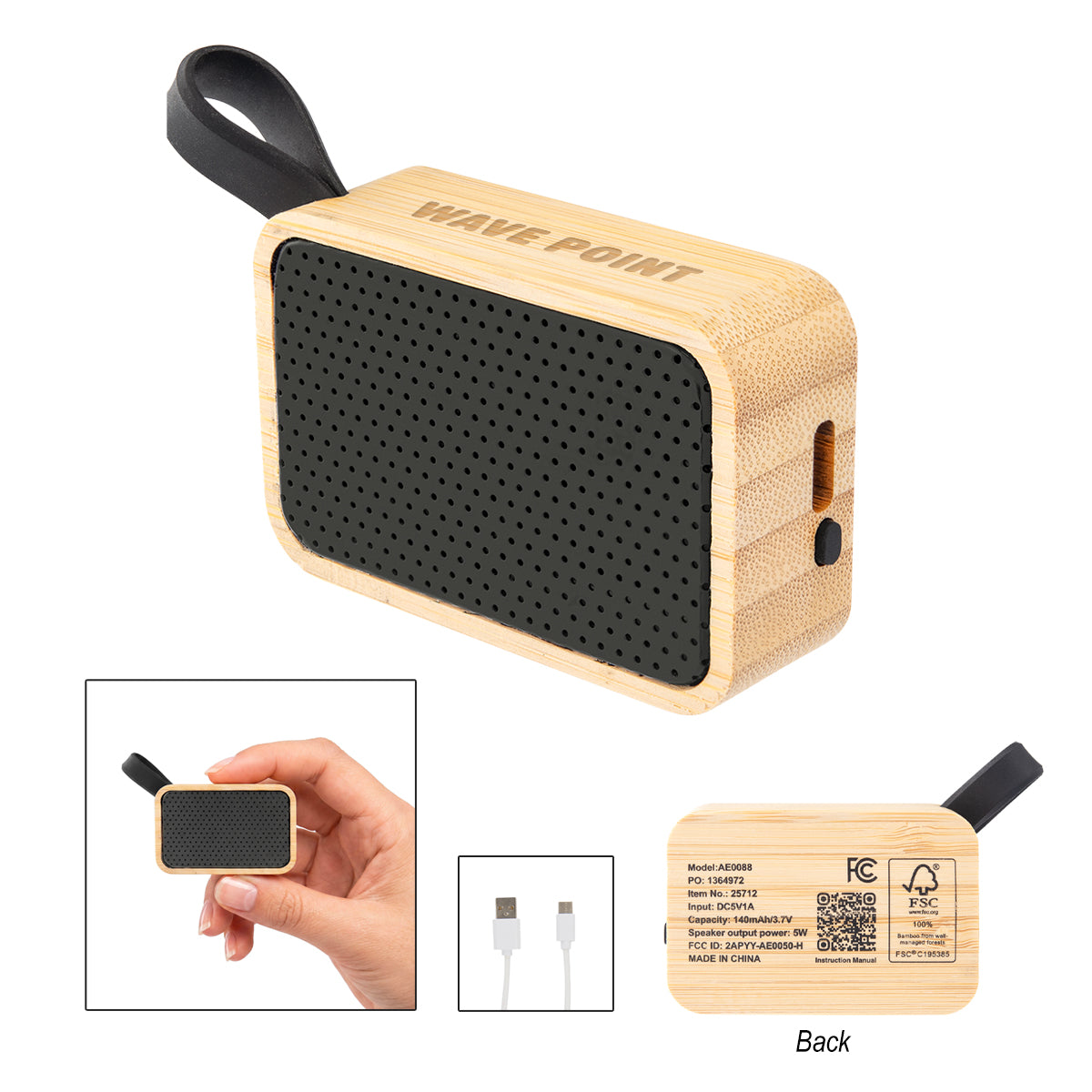FSC Certified Bamboo Mini Speaker Laser Engraving - Laser