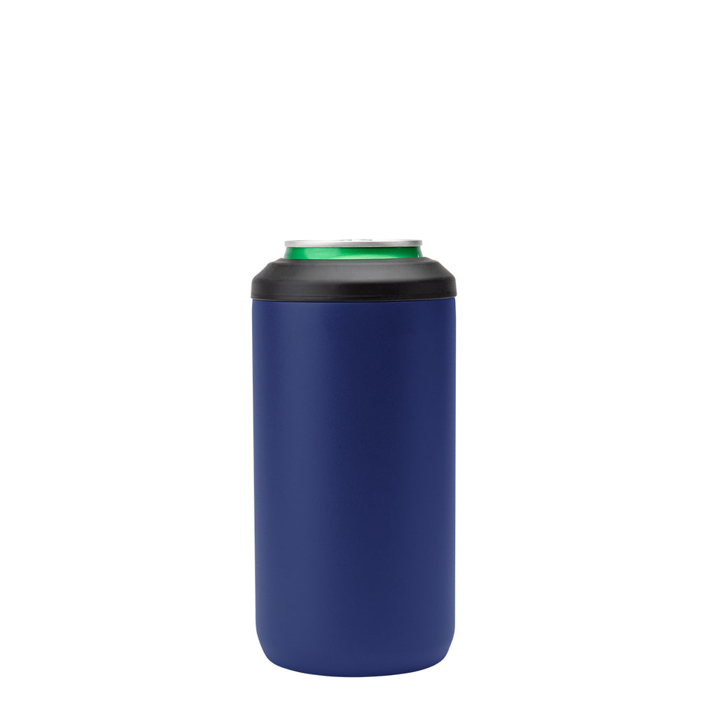 Full Color Double Walled Can Cooler, Four-Way, 12 oz - Navy - Can
