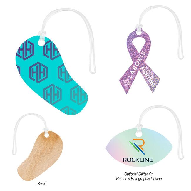 Full Color Wood Luggage Tag, 6 Inch