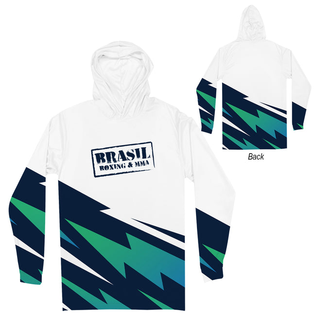 Fully Sublimated Long Sleeve Tee with Hood, UPF 30+