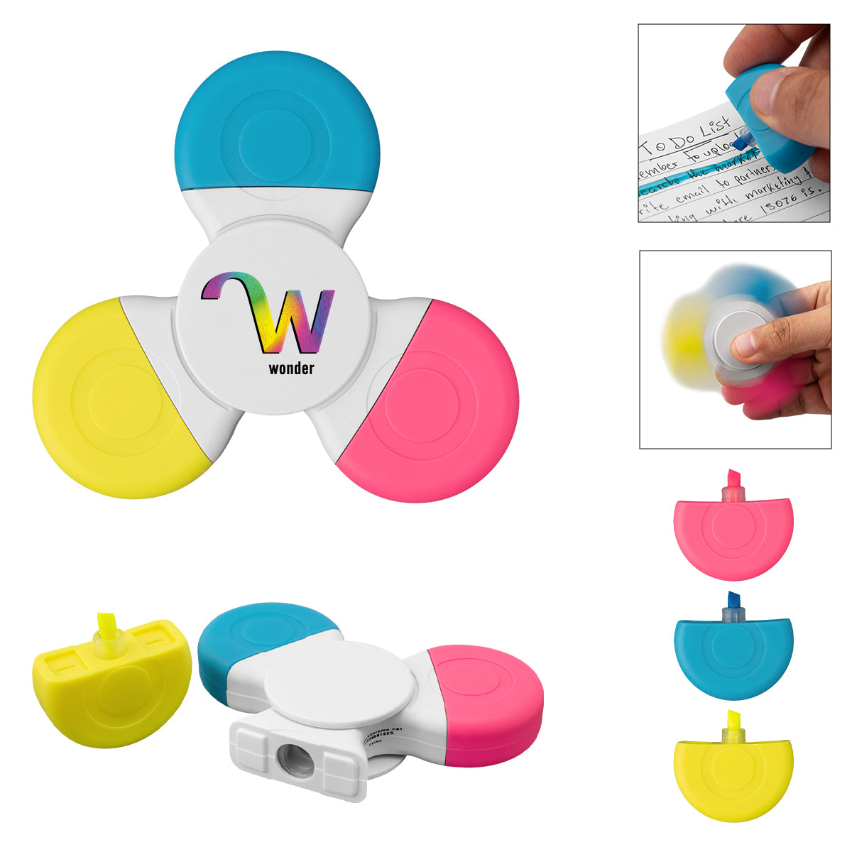 Fun Spinner Highlighter in Recycled ABS - rABS Fun Spinner Highlighter