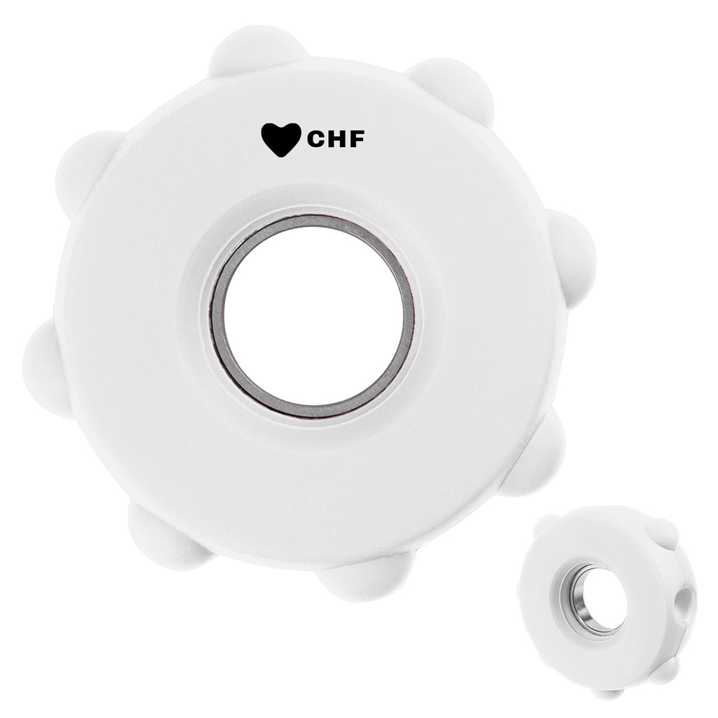 Fun Spinner, Push Pop - White - Pad Print