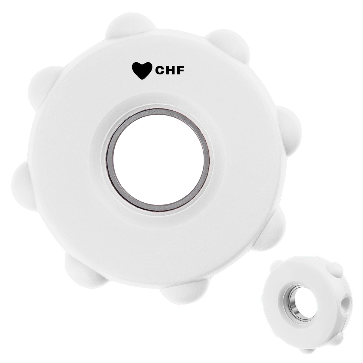 Fun Spinner, Push Pop - White - Pad Print
