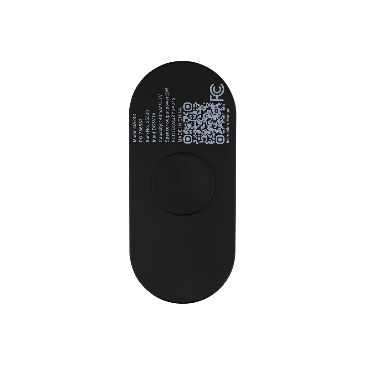 Fun Spinner Wireless Speaker in Recycled ABS - Black - Back