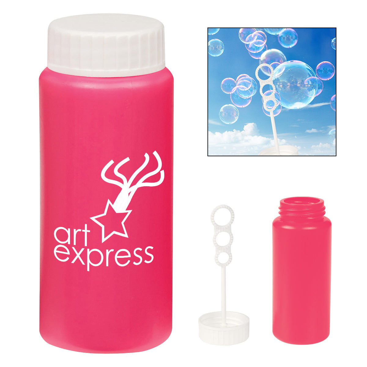 Fun Time Bubble Dispenser, 2 oz - Fuchsia - Silk Screen
