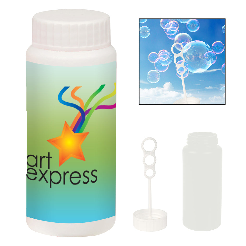 Fun Time Bubble Dispenser, 2 oz - White - Full Color on a White Label