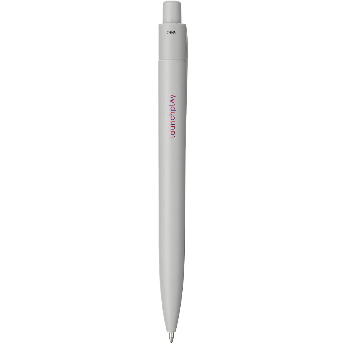 Function Gel Pen with Stone and Polypropylene Barrel Full Color - Gray - Back
