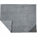 Fuzzy Heathered Fleece Blanket with Logo Patch Embroidery - Charcoal - Flat
