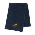 Fuzzy Scarf in Recycled PET - Navy - Embroidery