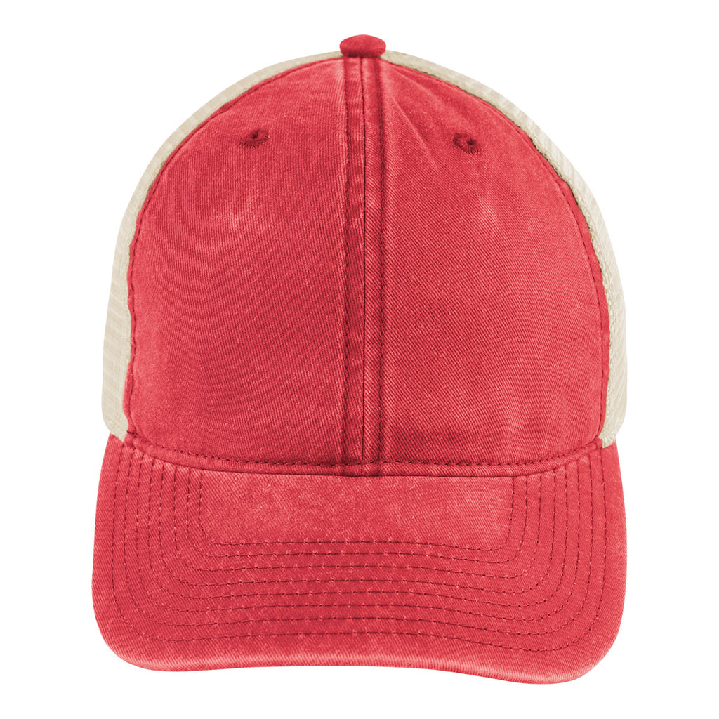 Game Changer Twill Trucker Cap, Pigment Dyed - Red - front
