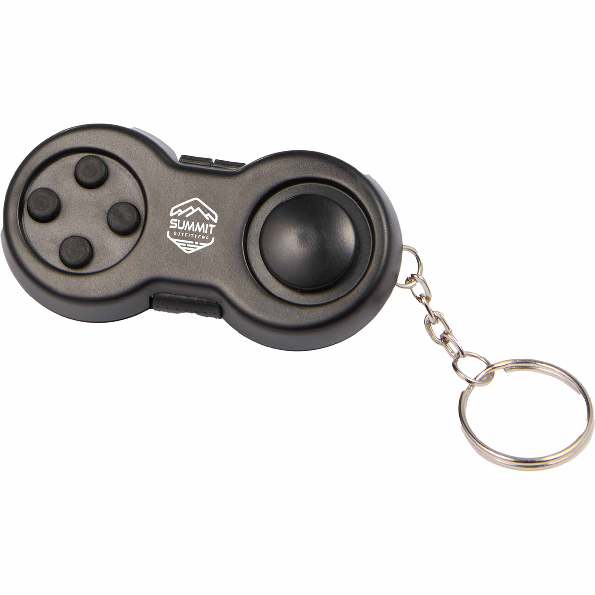 Game Controller Fidget Toy with Keyring - Black - Front