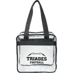 Game Day Clear Safety Tote with Zip Top Transfer - Black - Front 2