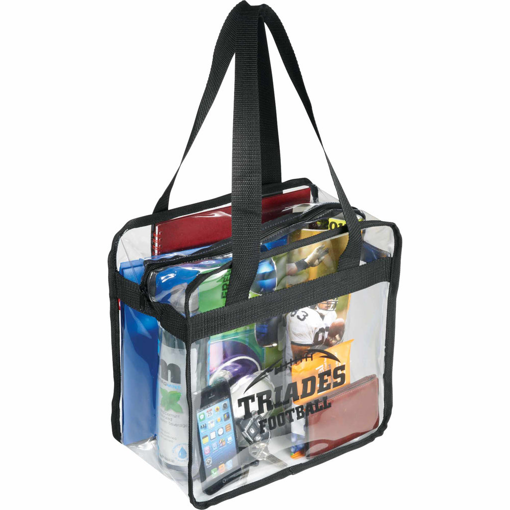 Game Day Clear Safety Tote with Zip Top Transfer - Black - Photo 2