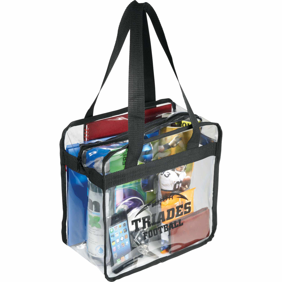 Game Day Clear Safety Tote with Zip Top Transfer - Black - Photo 2