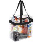 Game Day Clear Tote with Sporty Webbing Trim Transfer - Black - Photo 2
