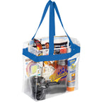 Game Day Clear Tote with Sporty Webbing Trim Transfer - Royal - Photo