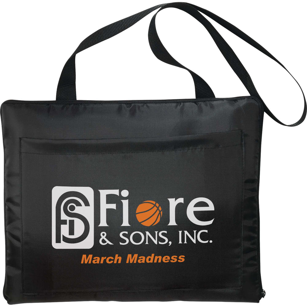 Game Day Fleece Stadium Blanket with Tote Transfer - Black/Gray - Front 2